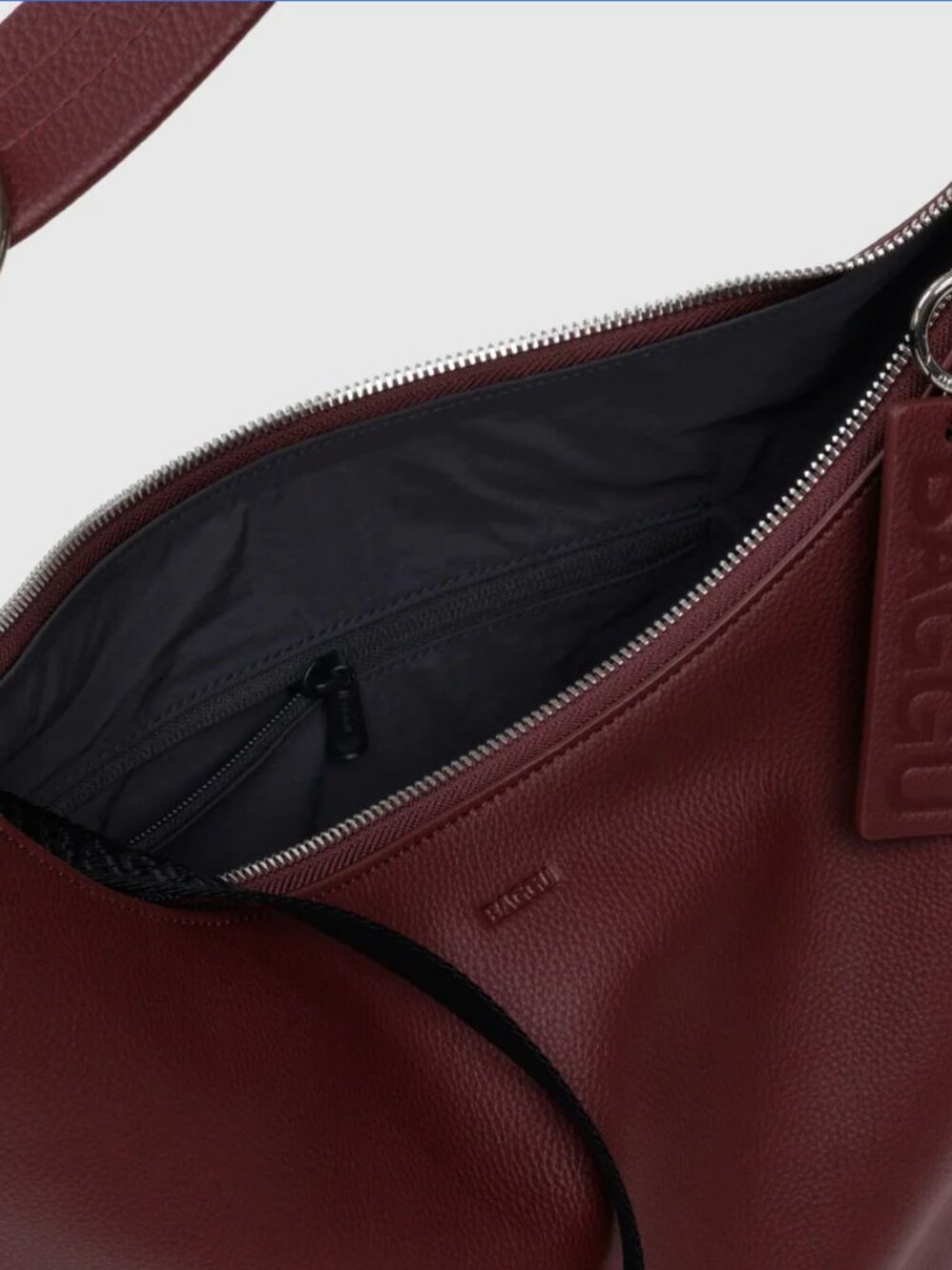 Recycled Leather Shoulder Bag - Mahogany - Picture 4 of 7